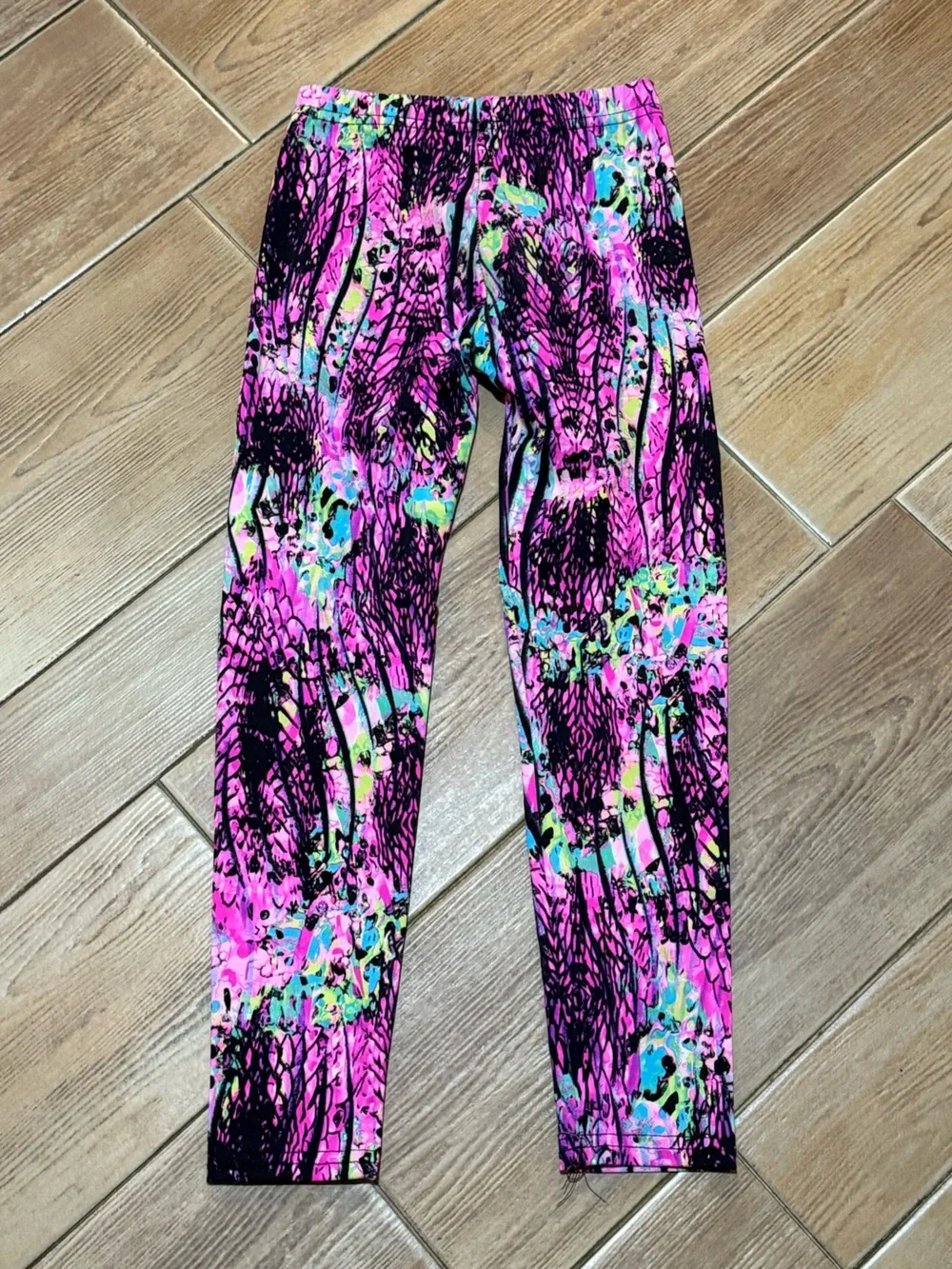 Dori Creations Pink Black Abstract Print Leggings